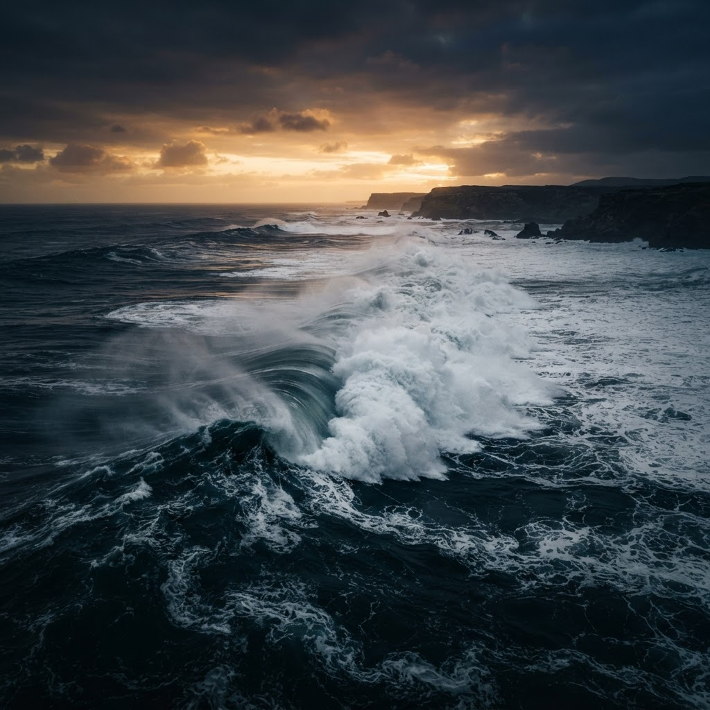 Deep ocean waves